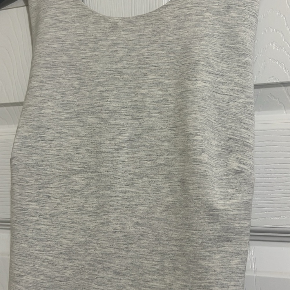 Banana republic heather gray crossed back fit and flare summer dress - Picture 2 of 9